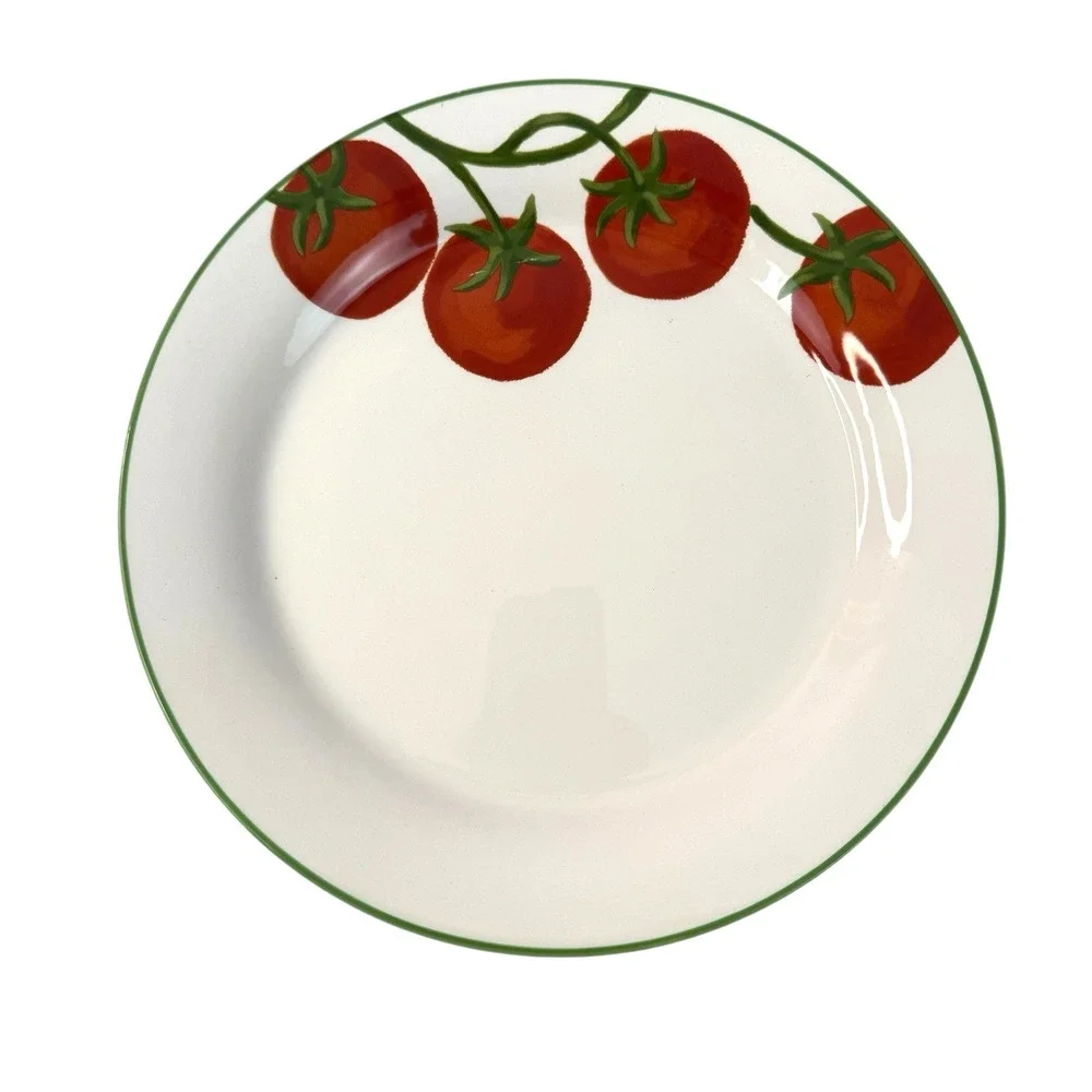Sur La Table Tomato Vine Salad Luncheon Ceramic Plates 8 3/4